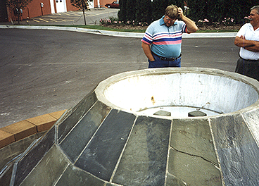 detail of custom pond fabrication