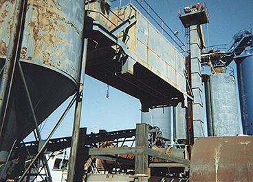 concrete bag house base in place