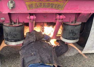 welding a carnival ride